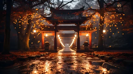 Tuinposter a gateway with an Asian fantasy concept © Hamsyfr