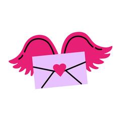 Letter love and wings vector