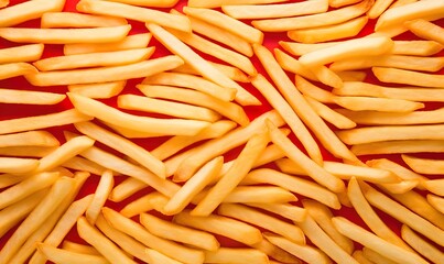 A pile of crispy golden yellow fries. generative AI