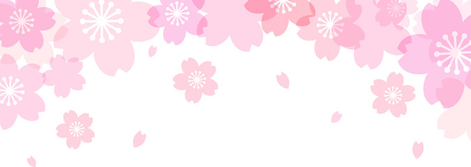 ピンクのパステル調の桜模様の背景素材のベクターイラスト