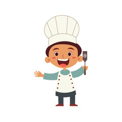 children cook vector illustration. Little chef vector illustration design