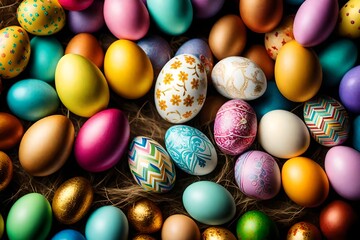 Fototapeta na wymiar colorful easter eggs background