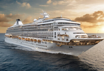 a very luxurious cruise ship is sailing on the sea