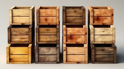 Empty wooden wood crate box - obrazy, fototapety, plakaty
