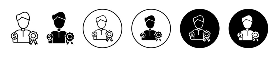 benefits flat line icon set. benefits Thin line illustration vector
