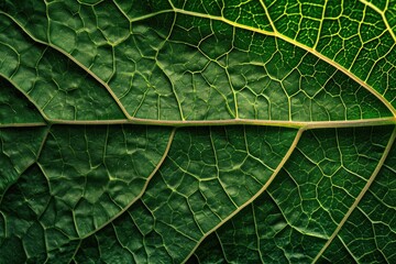 Fototapeta premium Macro of green leaves Generated by AI