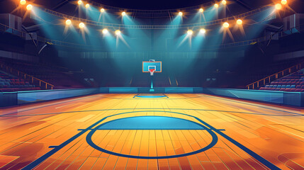 Shining basketball court