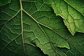 Obraz premium Macro of green leaves Generated by AI