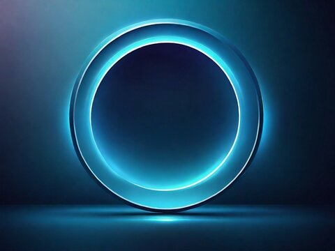 Glowing Round Type Blue Color Combination Abstract Minimalist Geometric Background. Generative AI