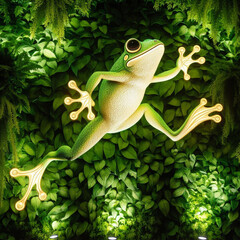 A frog sitting on a rock