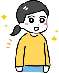 正常な姿勢の私服の女性