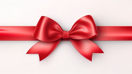 Red ribbon in photo on white background. generative AI