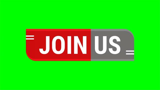 Join Us Motion Video In Red Grey Rectangle Shape On Green Screen Background For Promotion Business Marketing Social Media Announcement
