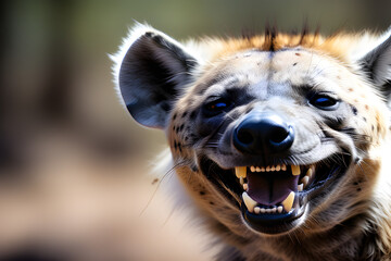 a smiling hyena   Generative AI