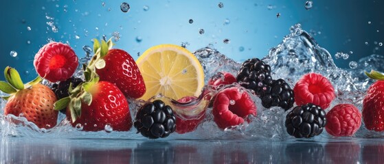 Capture the refreshing beauty of submerged fruits, a mesmerizing aquatic spectacle in every droplet, Ai Generated.