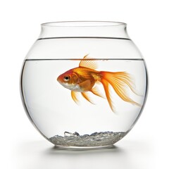 An image of a fish, vividly standing out against a white backdrop, Ai Generated
