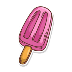 Ice cream cute cartoon doodle hand draw illustration art