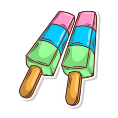 Ice cream cute cartoon doodle hand draw illustration art