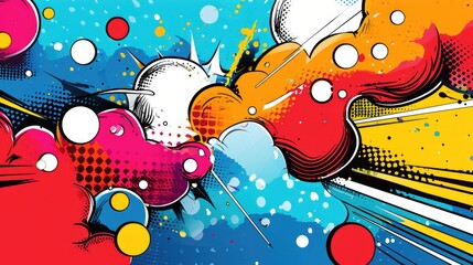 Pop art style with comic bubbles, dots, and vibrant illustration, Ai Generated.