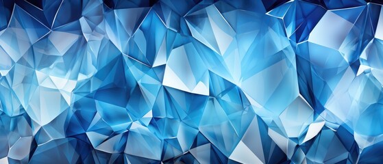 Obraz premium Abstract 3D texture with a blue and white crystal background illustration, Ai Generated.