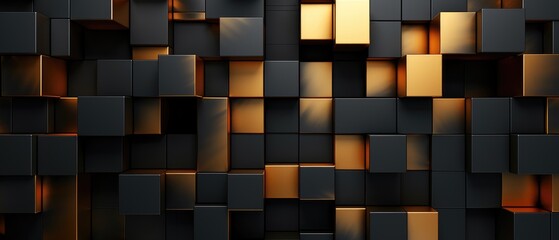 Captivating abstract texture featuring dark geometric patterns in luxurious gold and black, adding a sense of opulence and sophistication, Ai Generated.
