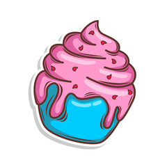 Ice cream cute cartoon doodle hand draw illustration art