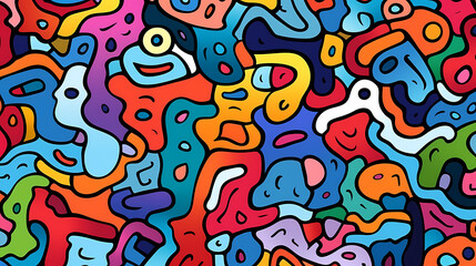 Abstract seamless doodle background, artistic backdrop