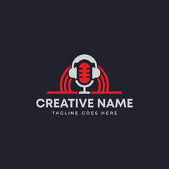 Podcast logo design concept 