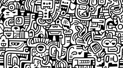 Fototapeta premium Abstract seamless doodle background, artistic backdrop