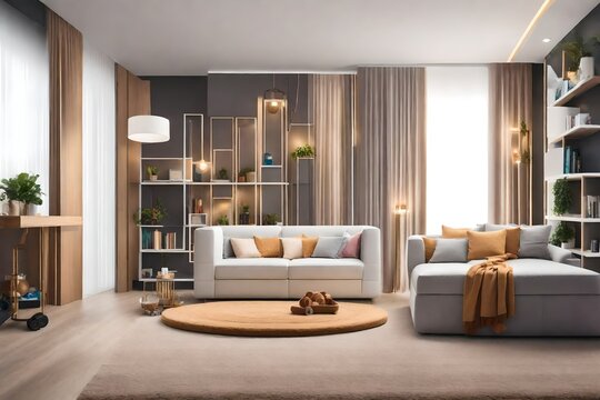 modern living room with decoration