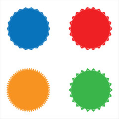 Set template Starburst badge shape, burst wave star, price label sticker. Vector illustration. EPS file 53.