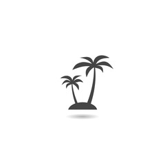 Obraz premium Palm tree island icon with shadow