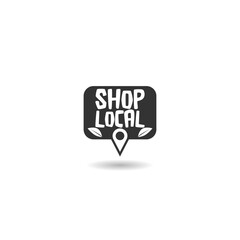 Shop local sign icon with shadow