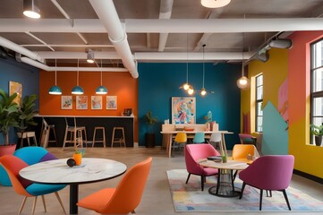 colorful and creatively designed co-working space