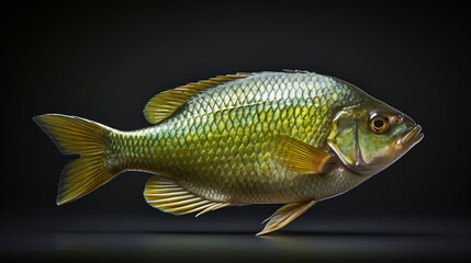 Fresh crucian fish isolated on white background