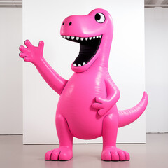 Naklejka premium Pink toy dinosaur