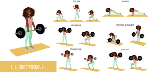 Healthy woman doing full body workout