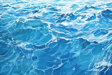 Blue sea water background with ripples and waves,  Closeup - obrazy, fototapety, plakaty