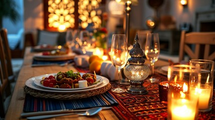 Graceful Iftar Table Setup Ramadan Kareem, Ramadan Mubarak