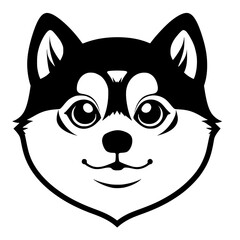Shiba Inu Dog Crypto Black and White Silhouette Vector SVG Laser Cut T- Shirt Design Print Generative AI