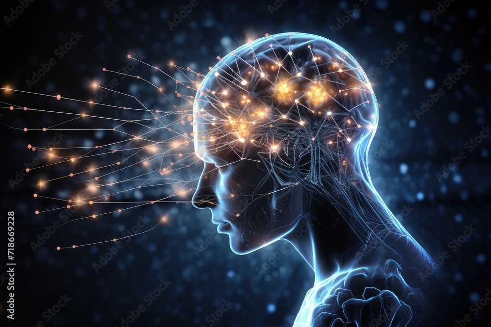 Poster human brain deep learning memory processes. long-term memory stores information, short-term memory h