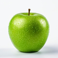 Green apple isolated object on white background. Artificial intelligence