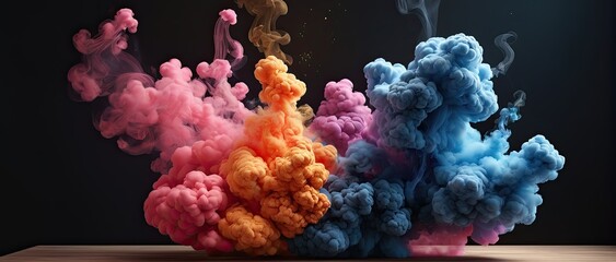 3D rendering of a Magical Smoke Explosion. Abstract smoke background illustration.