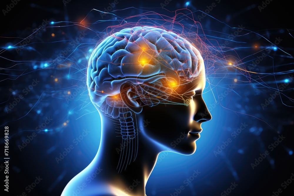 Poster human brain deep learning memory processes. long-term memory stores information, short-term memory h