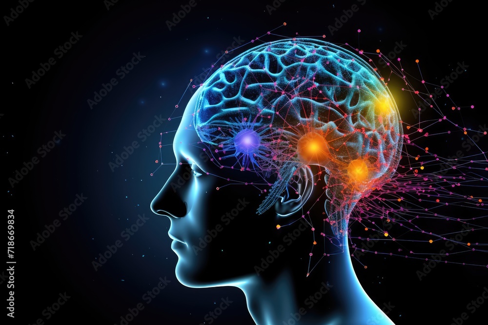 Poster human brain deep learning memory processes. long-term memory stores information, short-term memory h