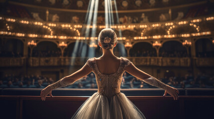 Fototapeta na wymiar Ballerina Performing In Theater