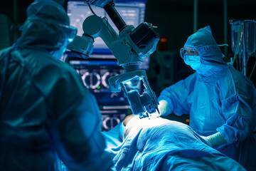 surgical operation with the help of a robot