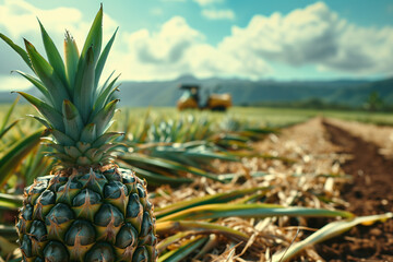 Pineapple at sunset
