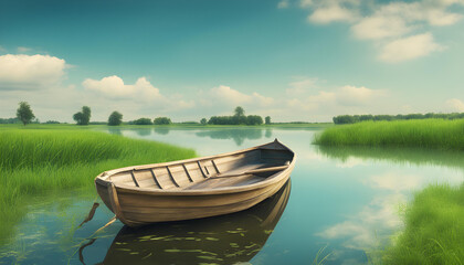 Obraz premium boat on the lake