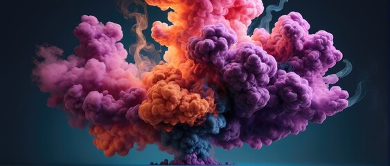3D rendering of a Magical Smoke Explosion. Abstract smoke background illustration.